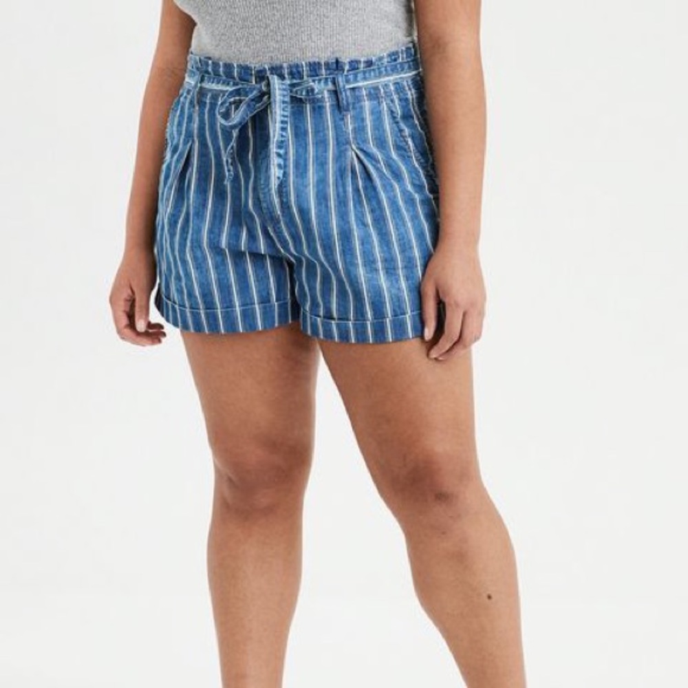 AMERICAN EAGLE Pinstripe Cotton Jean Short